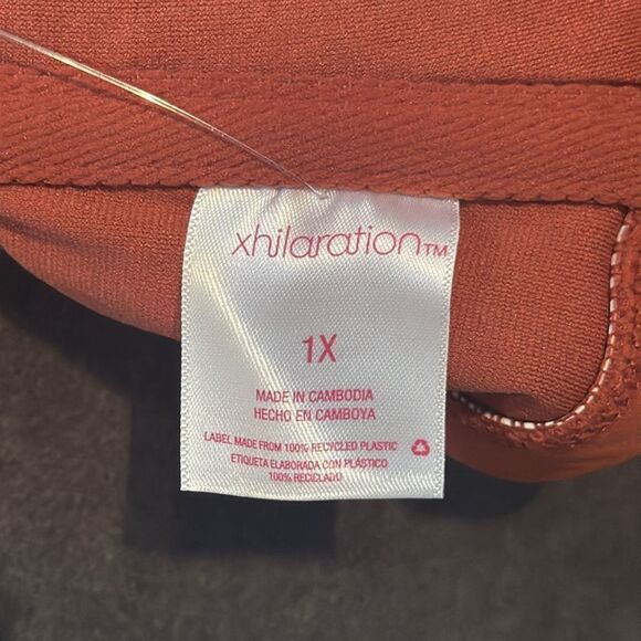 Women’s Xhilaration Plus Size Orange Bikini Smocked Top Size 1X NWT - Picture 8 of 9